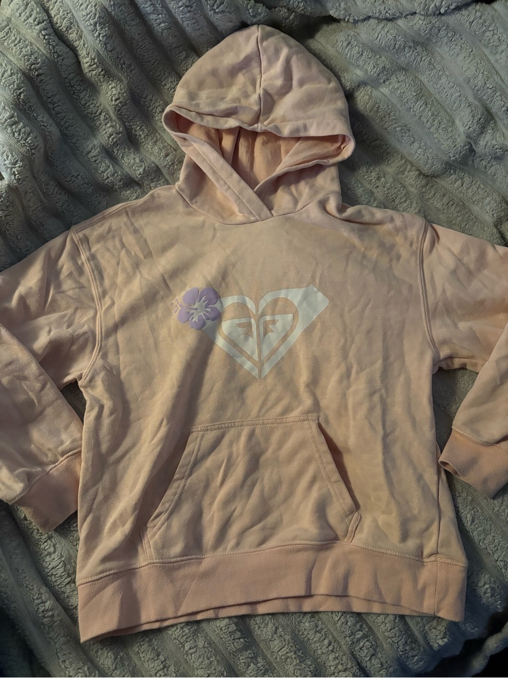 Girls Roxy Pink Floral Hoodie